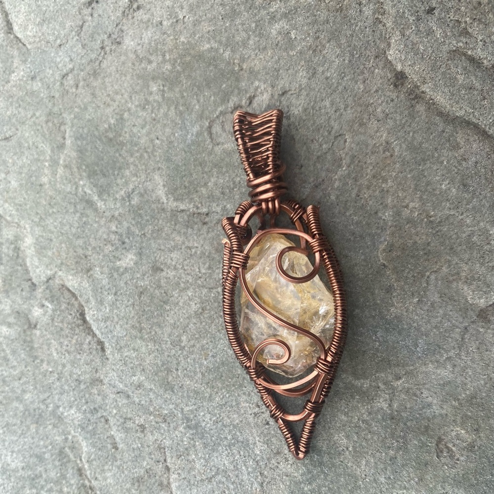 Golden healer herkimer diamond necklace